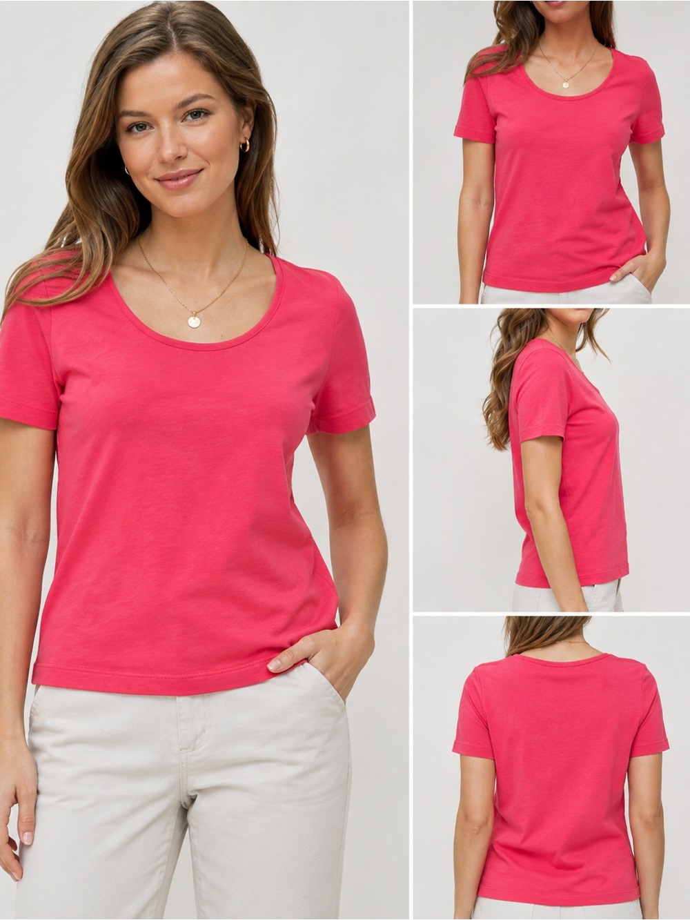 Chico’s Pink 100% Cotton Short Sleeve Scoop Neck Top Size 0